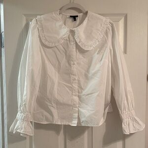 WeWoreWhat White Pilgrim Style Collar Blouse